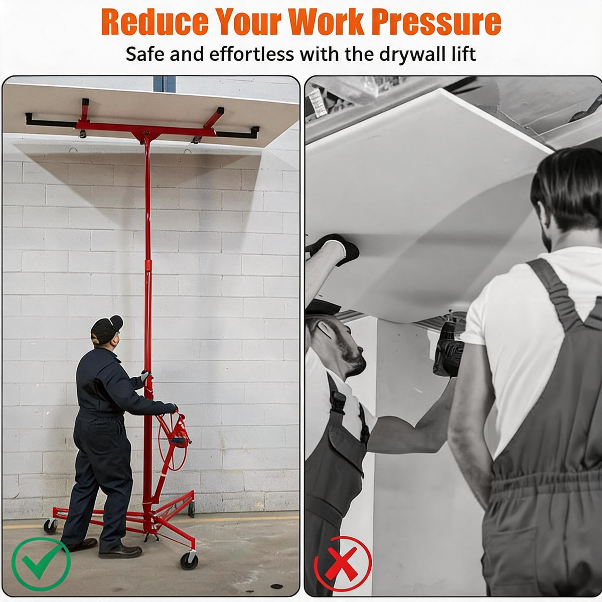 16FT Drywall Lift Panel Hoist, 150 lb Capacity