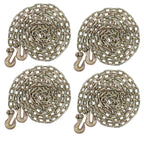 Mytee Products 2 Pack 1/2 Inch x 12 FT Grade 70 Binder Chain with Clevis Grab Hooks - G70 Transport Tow Chain - 11,300 Lbs Working Load Limit
