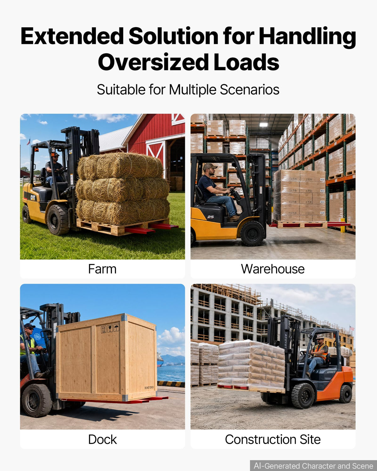 VEVOR Forklift Extensions 84 x 5.5 in, 5500 lbs Load Capacity & Bottom Lock