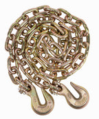 Mytee Products 4 Pack 5/16 Inch x 16 FT Grade 70 Binder Chain with Clevis Grab Hooks - G70 Transport Tow Chain - 4,700 Lbs Working Load Limit