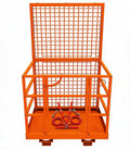 Garvee Forklift Platform Safety Cage,Work Platform for Loader,43"x45" Man Basket for Forklift,1800lbs Capacity with Safety Harness & Lock,2-Man Collapsible Lift Basket for Lifting Loader (Orange)