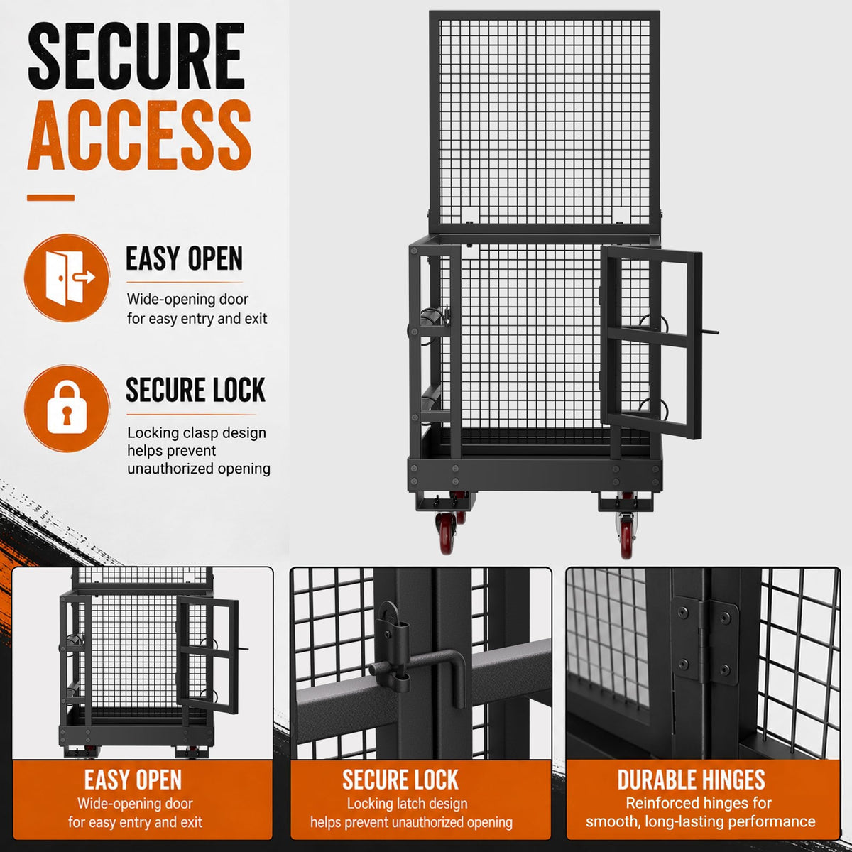 YOHKOH Forklift Safety Cage, 36'' x 36'' Fixed Forklift Man Basket