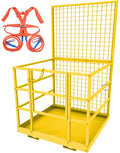 YITAMOTOR 43"x45" Forklift Safety Cage, 1400lbs Basket Platform w/Strap
