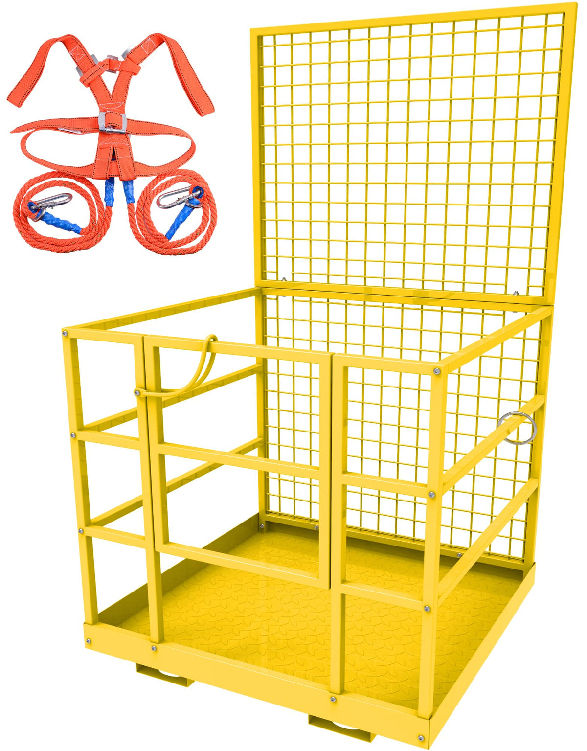YITAMOTOR 43"x45" Forklift Safety Cage, 1400lbs Basket Platform w/Strap