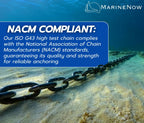 ISO G43 Anchor Chain - High Test 144 µm Micro Premium Marine Thick Hot Dipped Galvanized NACM-Grade Anchor Chain (Choose Size and Length)