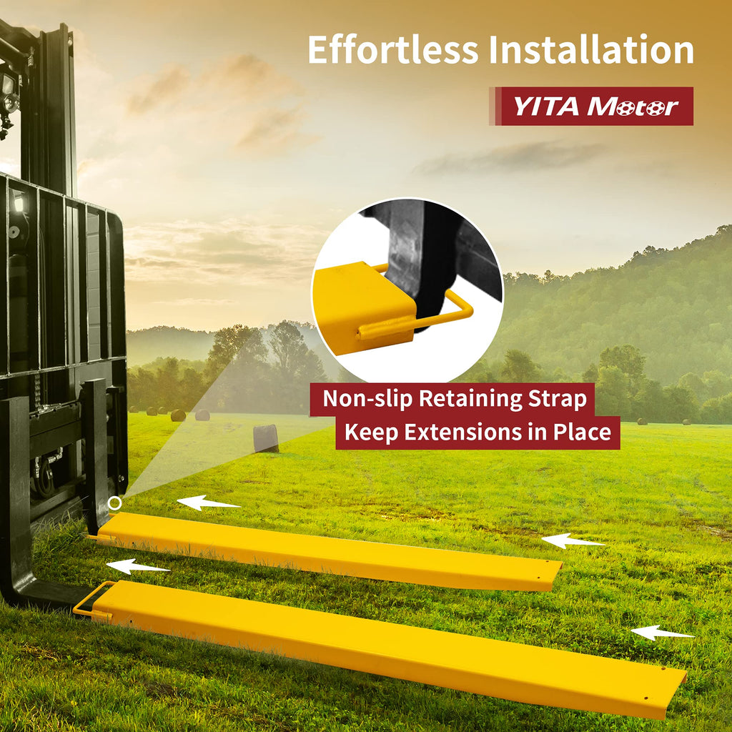 YITAMOTOR 92"x6.5" Forklift Extensions, Heavy Duty Fork Extender Reach