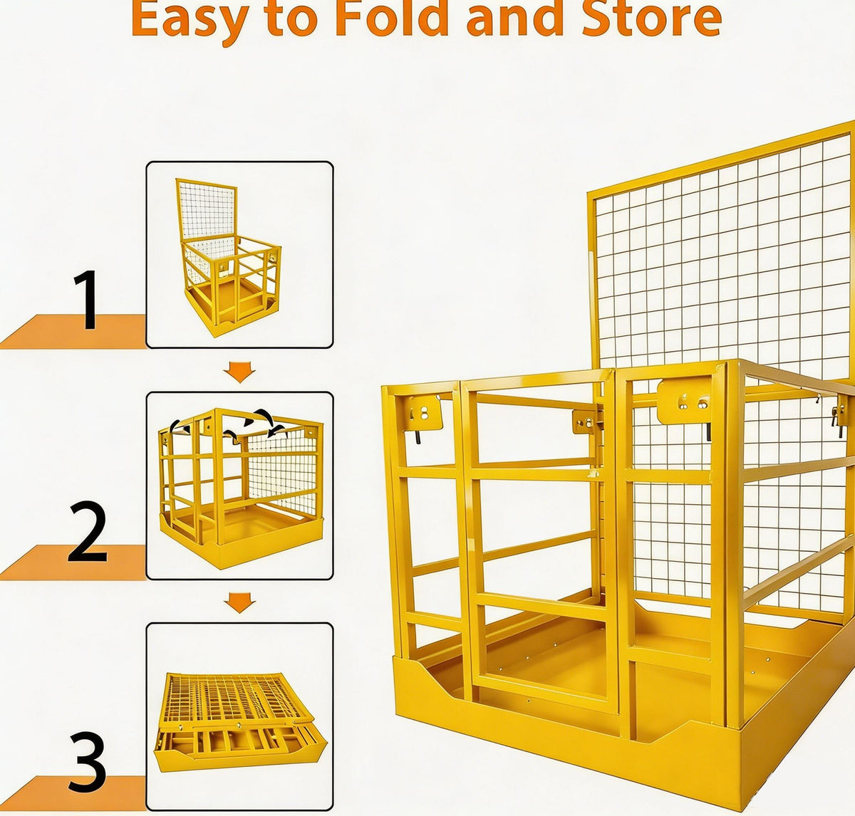 Garvee 43"X45" Forklift Safety Cage, 1800lbs Forklift Work Platform