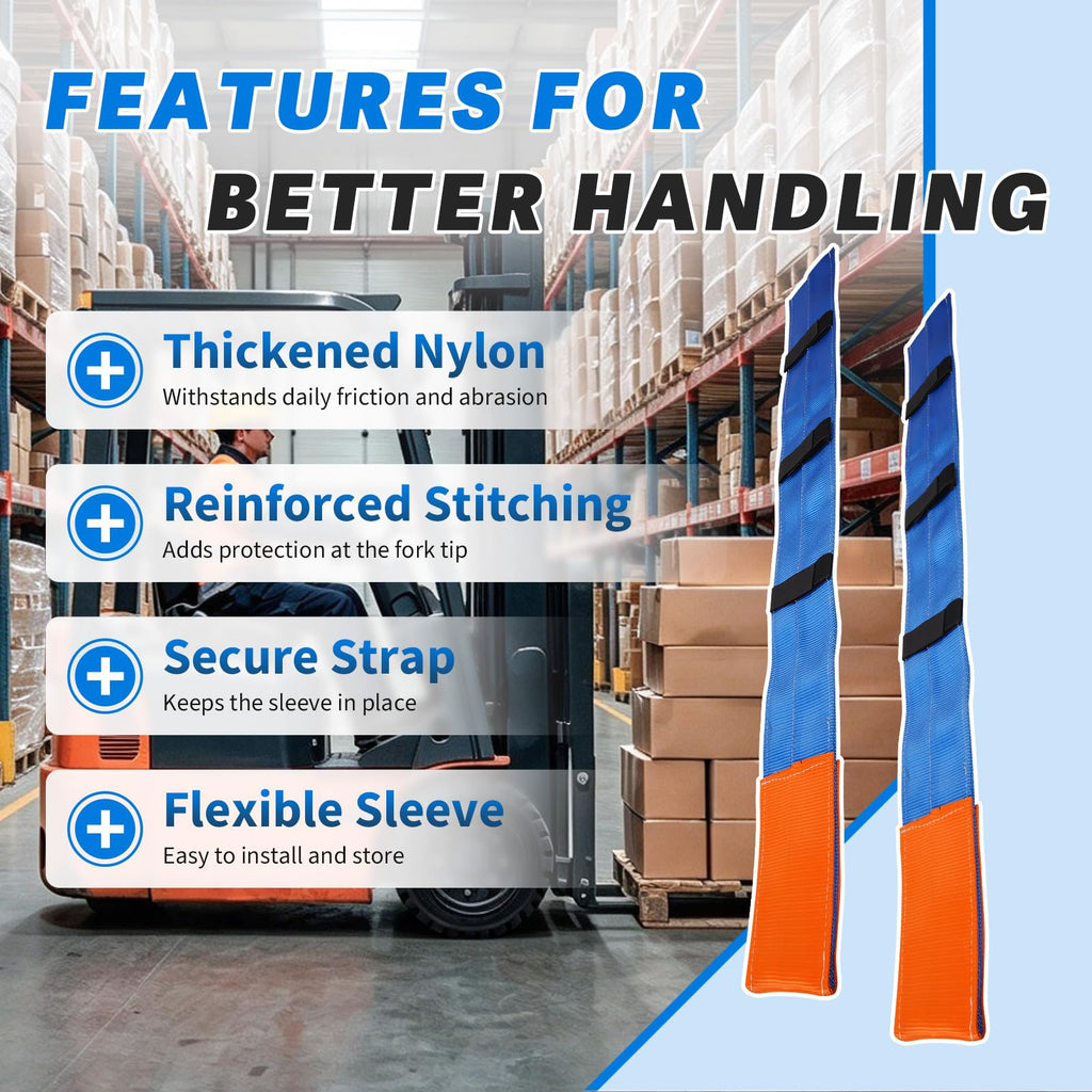 Forklift Fork Covers Thickened Nylon for 48"-60" L x 3"-7" W Forks