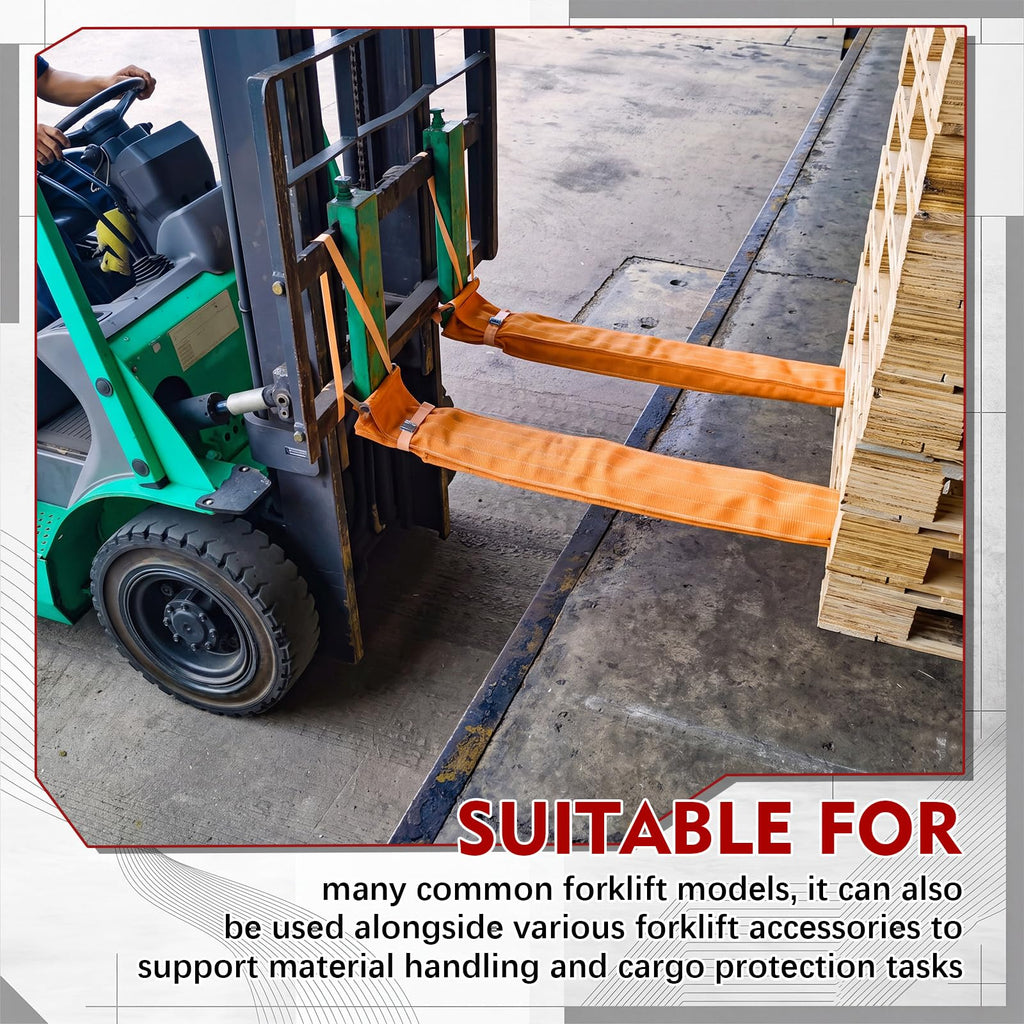 SATINIOR 2 Pack Forklift Fork Cover, with Rubber Lining and Buckle