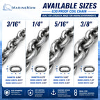 G30 Proof Coil Chain, Hot-Dipped Galvanized, 3/8", 050 ft