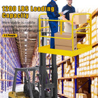 Towallmark Forklift Safety Cage, 36"x36" inch Heavy Duty Collapsible Forklift Work Platform,1200LBS Capacity with 4 Universal Wheels, for Most Aerial Jobs