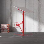 11ft Drywall Lifter Panel Hoist, 150 Lbs Load Capacity Heavy Duty Sheetrock Lift with Wheels, 360° Rotating Adjustable Drywall Jack Lift for Home Improvement, Red