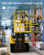 MAXSA 43"X45" Forklift Safety Cage, 1800 LBS 2-Man Forklift Man Basket