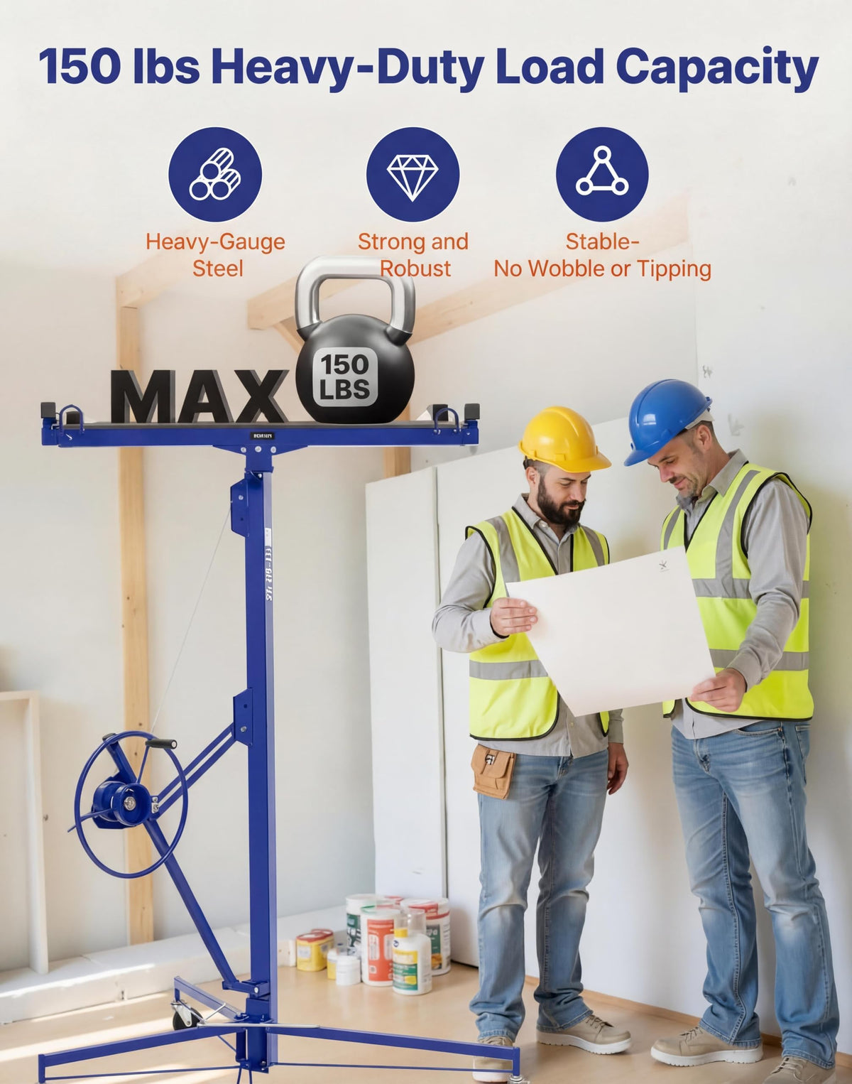 CuisinSmart 11 ft Drywall Lift 150 LBS Capacity Sheetrock Lift
