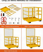 Garvee 43"X45" Forklift Safety Cage, 1800lbs Forklift Work Platform