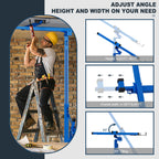 Drywall Lift 16FT, Sheetrock Lift 150LBS Heavy Duty Drywall Lift Panel with 360° Adjustable Telescopic Arm & 3 Lockable Wheels, Drywall Lifter for Home Improvement (Blue)