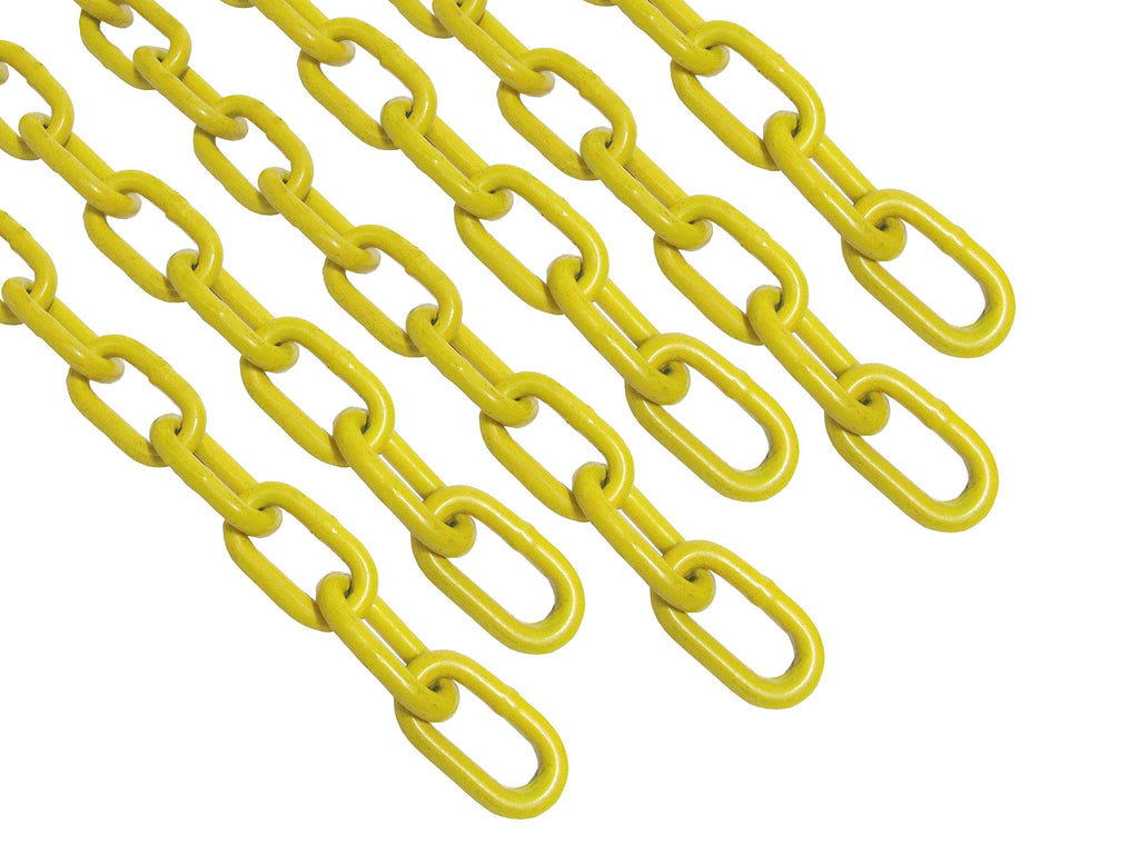 3/16" x 50' Yellow Proof Coil Powder Coated Safety Chain Swing Set | Safety Barrier | Grade 30