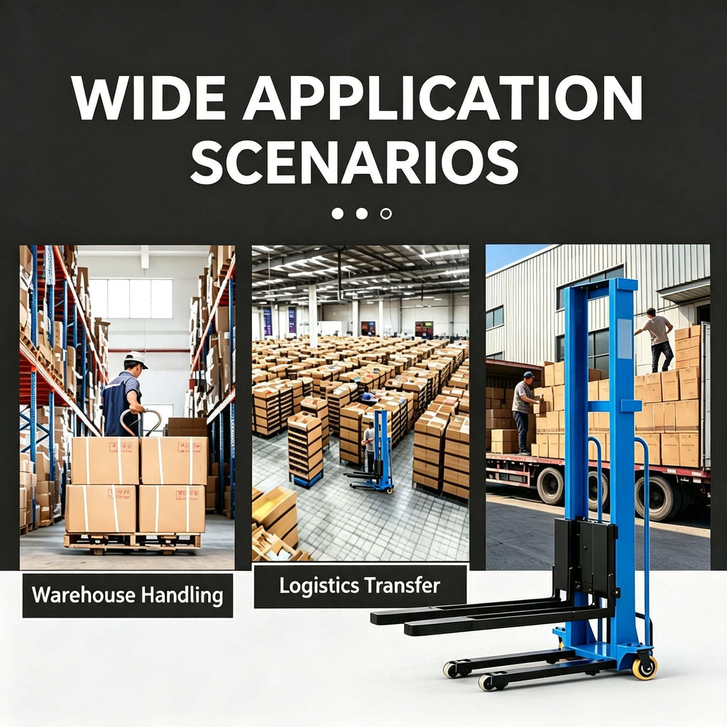 Portable Semi Electric Forklift, Hydraulic Pallet Stacker Material Lift