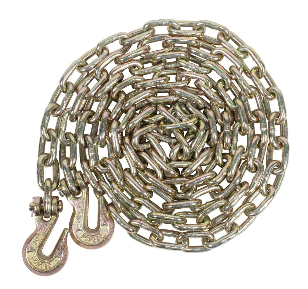 Mytee Products 2 Pack 1/2 Inch x 16 FT Grade 70 Binder Chain with Clevis Grab Hooks - G70 Transport Tow Chain - 11,300 Lbs Working Load Limit