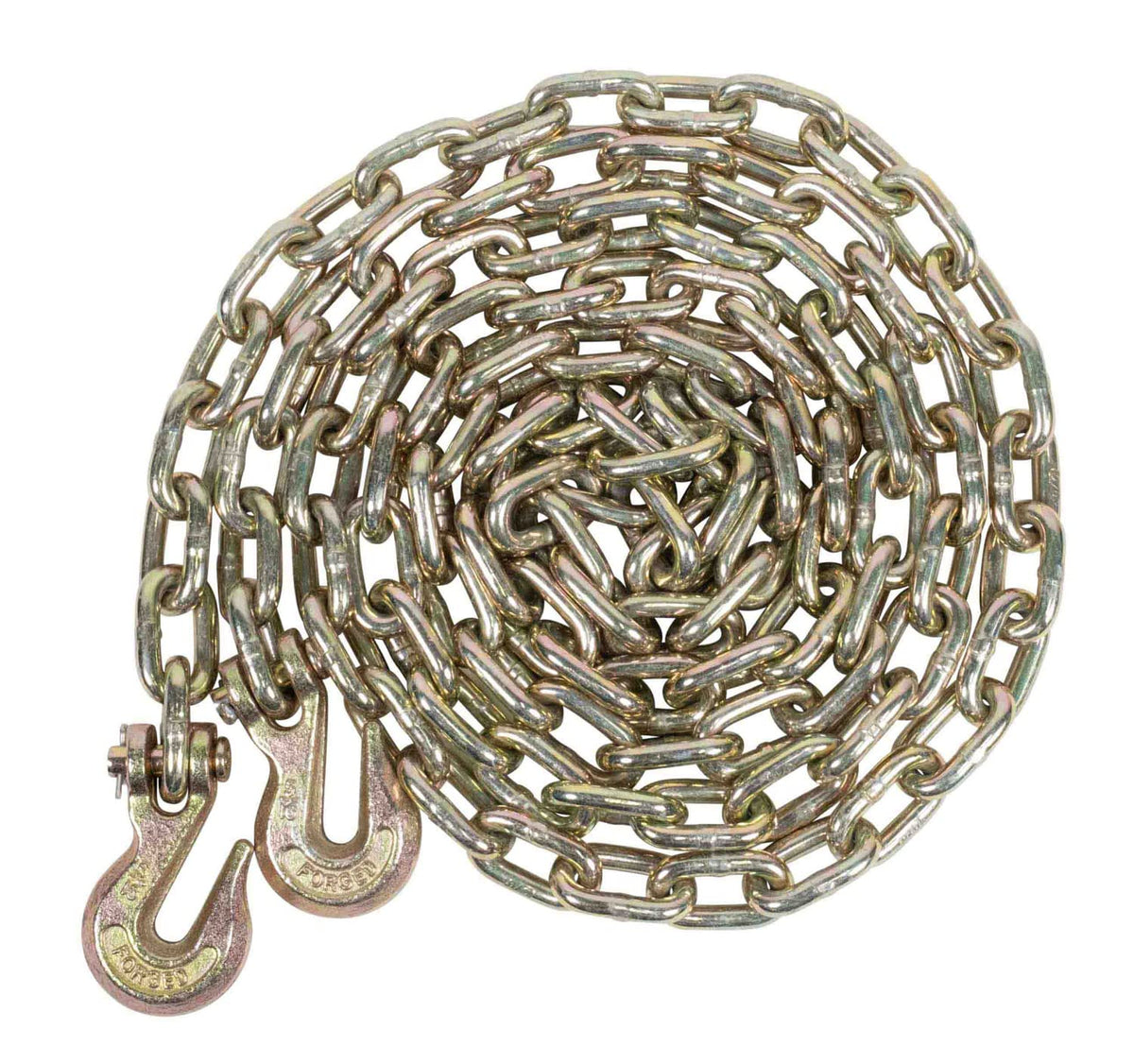 Mytee Products 4 Pack 5/16 Inch x 16 FT Grade 70 Binder Chain with Clevis Grab Hooks - G70 Transport Tow Chain - 4,700 Lbs Working Load Limit