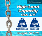 G43 ISO AISI 316 Marine Grade Stainless Steel Anchor Chain | Mirror Polished Finish | Marine Grade | ISO G43 (Choose Size and Length)