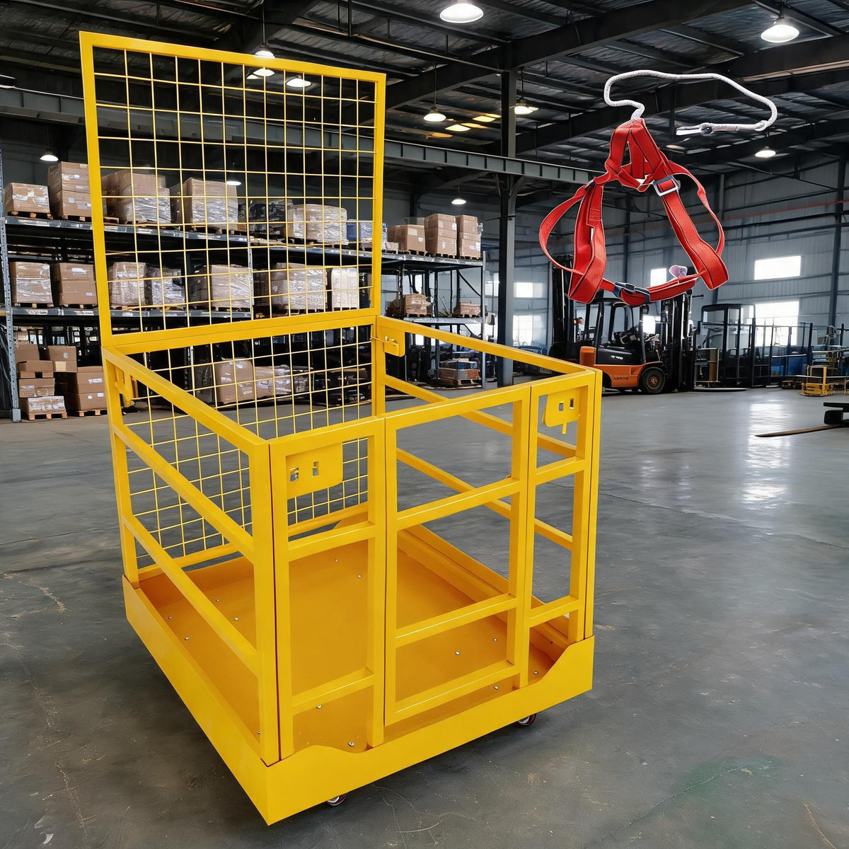 43"X45" Forklift Safety Cage, 1400 LBS Forklift Man Basket Work Platform