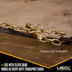 US Cargo Control Grade 70 Chain, 3/8 Inch x 400 Foot, Heavy Duty Transport Chain, 6,600 Pound Working Load Limit