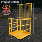 Forklift Safety Cage, 43"x45" Forklift Man Basket,1300lbs Capacity Forklift Work Platform, Forklift Aerial Platform 2-Man Collapsible Lift Basket for Lifting Loader