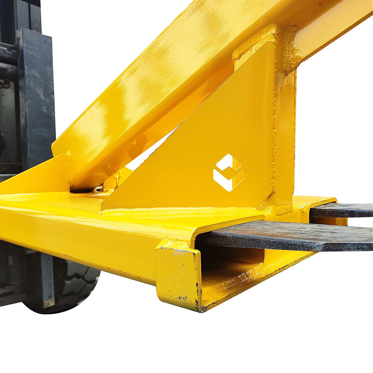 Forklift Mobile Crane, Forklift Extension Attachments Crane, 6600lbs Loading Capacity, with Truss Hoist Jib Boom and Hook, for Towing Handling Equipment, Yellow
