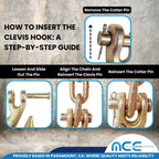 5/16" X 20 ft G70 Transport Chains with Grab Hooks - 6 Pack