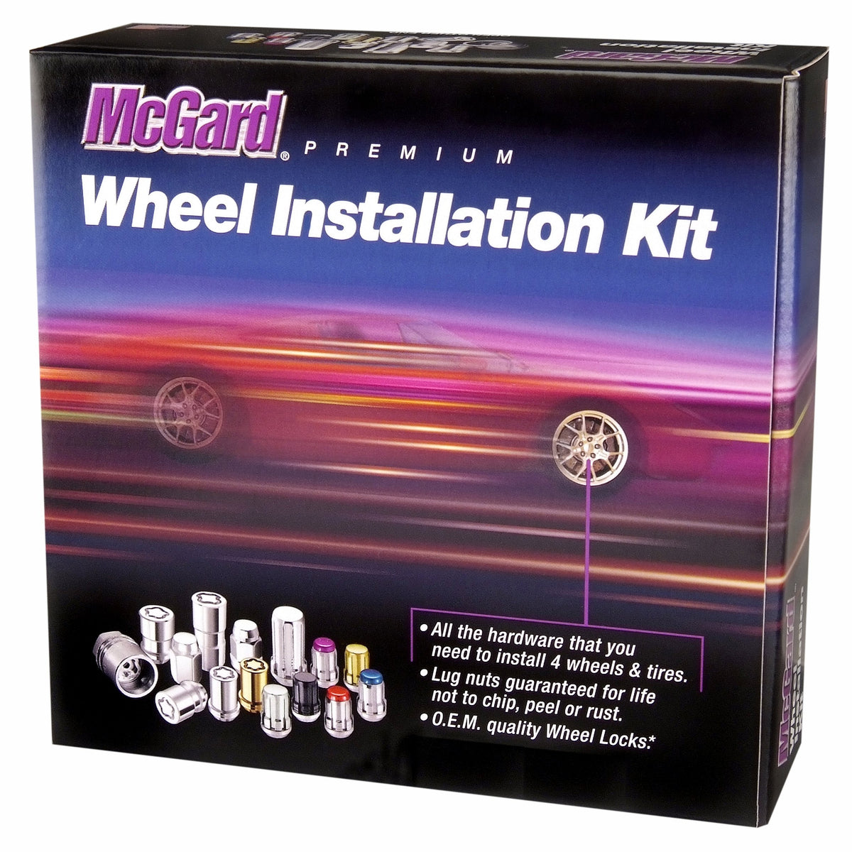 McGard 65810BK SplineDrive Black (M14 x 1.5 Thread Size) Wheel Installation Kit for 8-Lug Wheels, 28 Lug Nuts / 4 Locks / 1 Key / 1 Install Tool